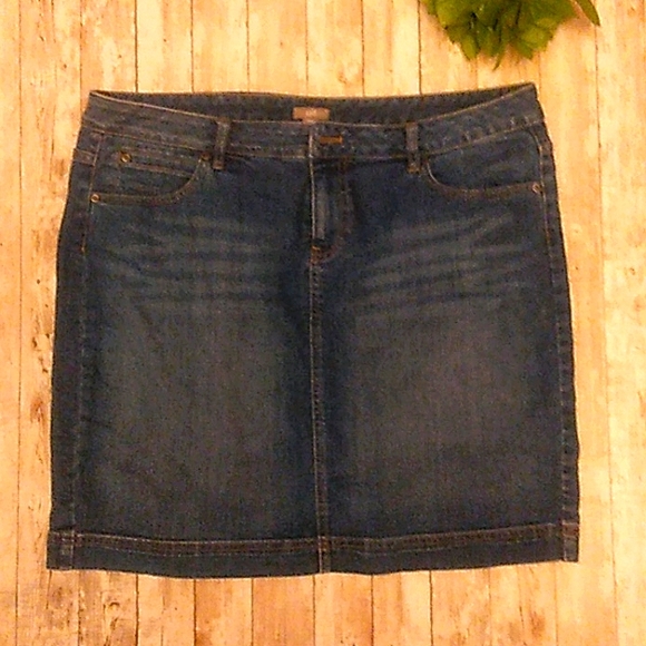 J. Jill women's denim skirt w/Zipper size 14 (J2) - Picture 1 of 3